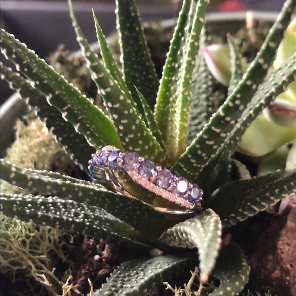 💜✨Sterling White Simulant Purple Stone Ring